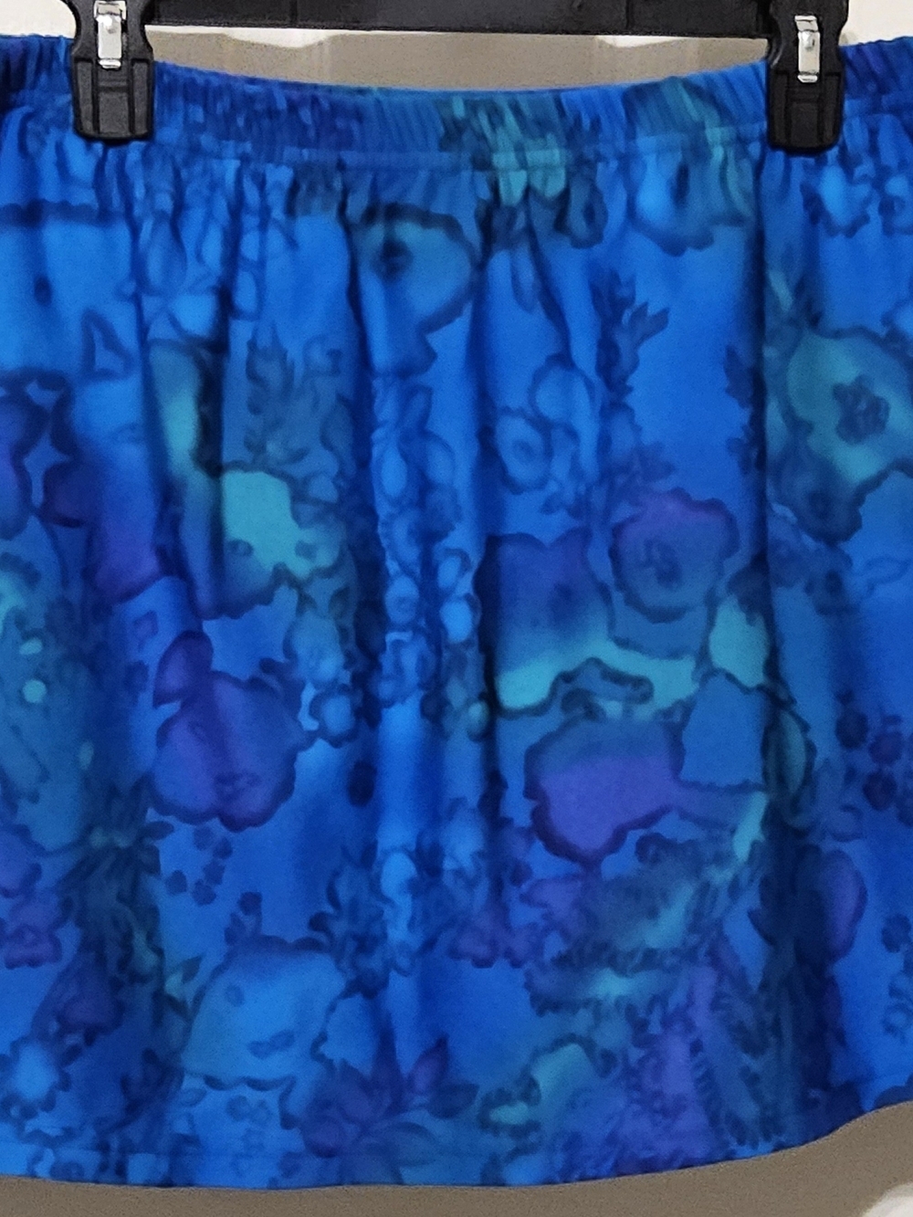 Junonia Floral Swim Skirt Elastic Waist Bottoms Blue Purple Size 14
